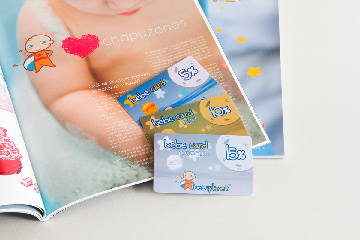 Tarjetas de fidalidad de la tienda de puericultura y artículos para bebés Bebeplanet
