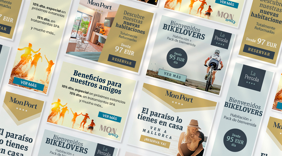 Banners display para los hoteles Mon Port y La Pérgola del grupo MON Hotels