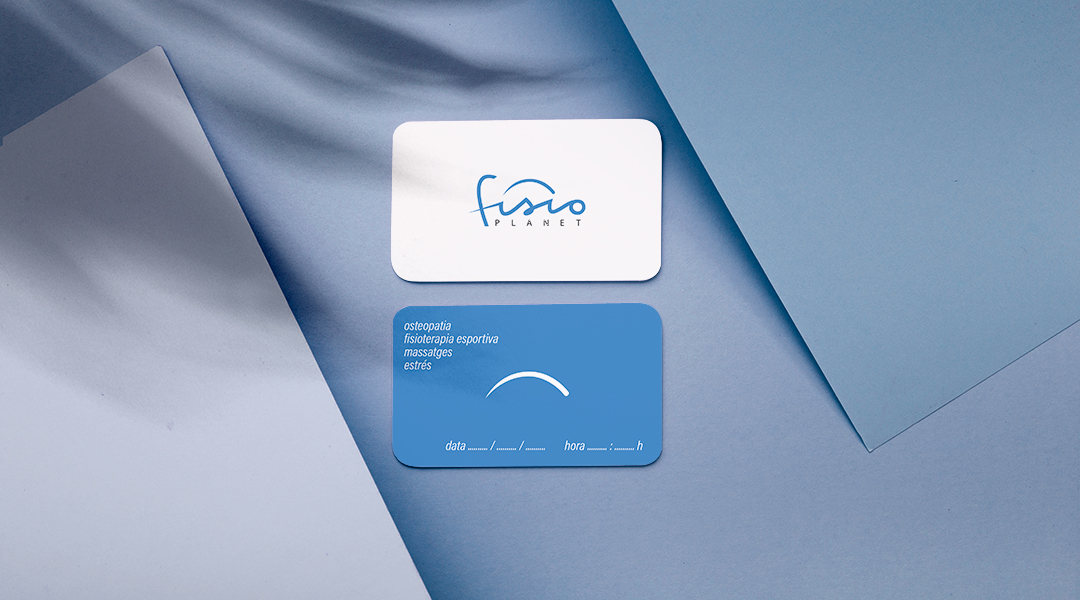 Diseño de las tarjetas de cita previa para el centro de fisioterapia fisio planet
